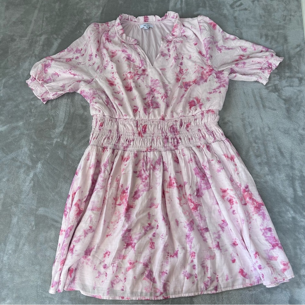 Nine West Chiffon Mini Dress Women Plus coastal cowgirl 2XL Pink Floral Cottage